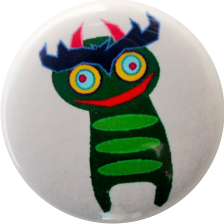 Monster badge green with stripes